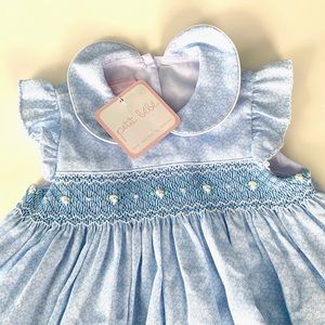 Petit Bebe Dresses Petit Bebe Blue Floral Smocked Dress Poshmark